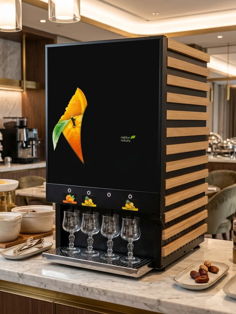 Illustration — distributeur sur un buffet de petit-déjeuner